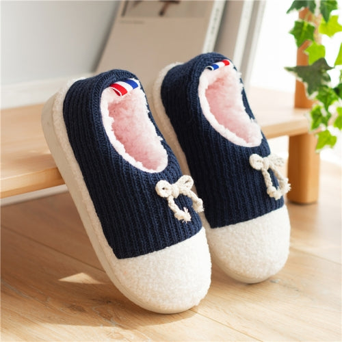 Autumn And Winter Warm Confinement Shoes Pregnant Women Postpartum Home Cotton Slippers, Size: 37-38(Navy )