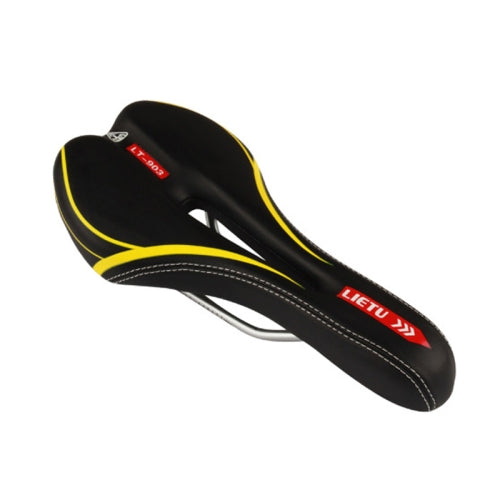 LUETU 903 Bicycle Hollow Seat Cushion Mountain Bike Super Soft Saddle(Black Yellow)