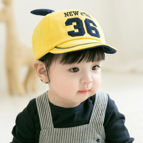 MZ7204 Long Ear Shape Children Peaked Cap Baby Soft Brim Cloth Cap, Size: 50cm Adjustable(Yellow)