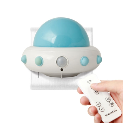 UFO Remote Control Night Light Bedside Smart Sensor LED Atmosphere Light, CN Plug(Blue )