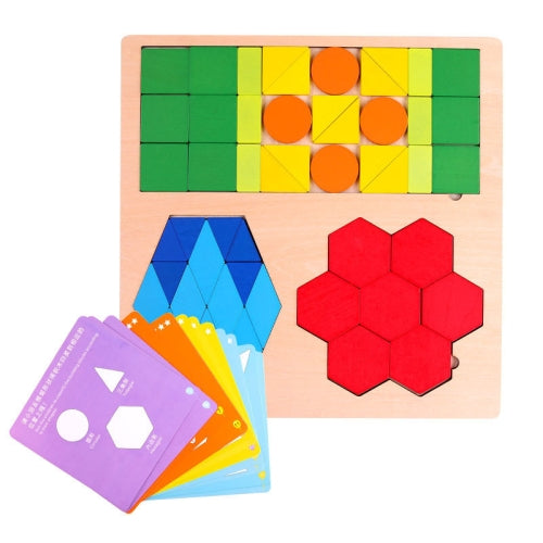 Children Early Education Fun Jigsaw Puzzle Variety Geometric Shape Color Cognitive Jigsaw