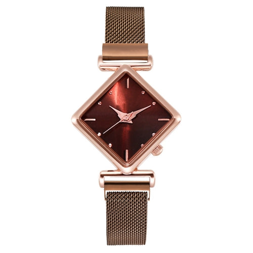 2 PCS Ladies Diamond Dial Quartz Watch, Colour: Brown