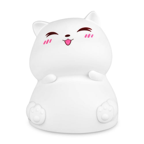 USB Silicone Cat Night Light Bedside Sleep Pat Sensor Light(Cute)