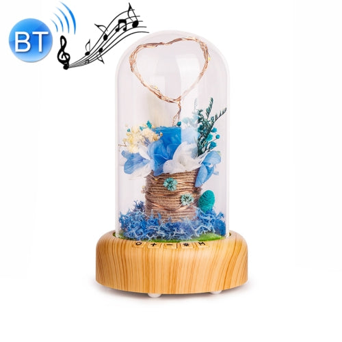 Wishing Bottle LED Night Light Immortal Flower Bluetooth Speaker Desk Lamp, Style: Blue Flower