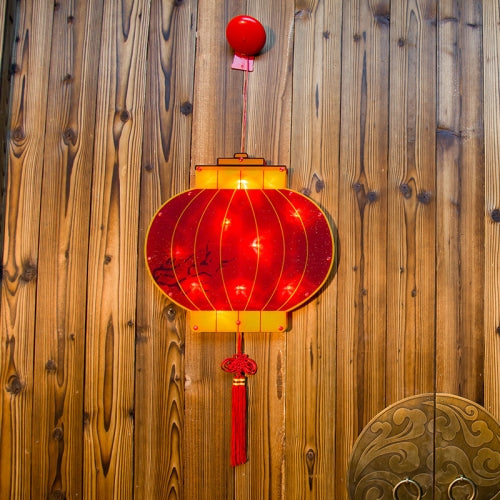 New Year Pendant Lantern Spring Festival Home Wall-Mounted Decorative Light, Style: Lantern