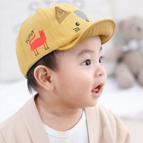 C0361 Spring Kitten Shape Baby Peaked Cap, Size: 46cm Adjustable(Yellow)