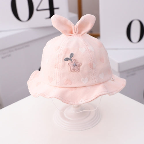 MZ9828 Star Grass Pattern Newborn Basin Hat Baby Cotton Hat Fisherman Hat, Size: Around 42cm(Pink)