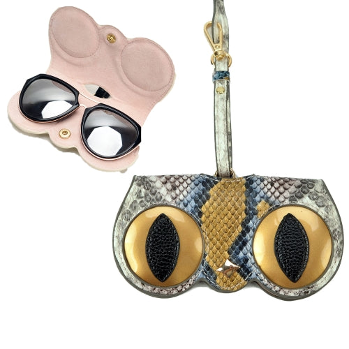 Cute And Funny PU Sunglasses Case Portable Glasses Case With Hanging Buckle, Colour: Snake Eyes