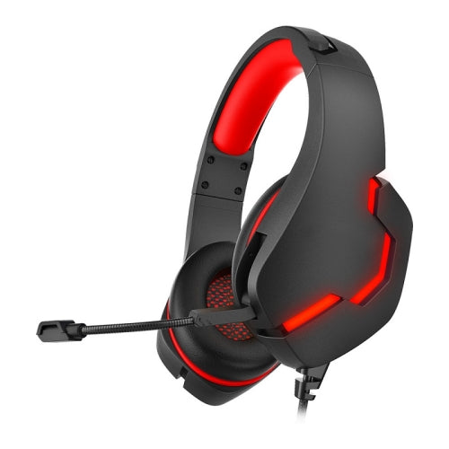 J10 Wired Gaming Headset Gaming Luminous Headset(Black Red)