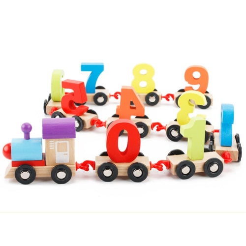 Wooden Number Train Toy Children Early Education Parent-Child Interaction Toys