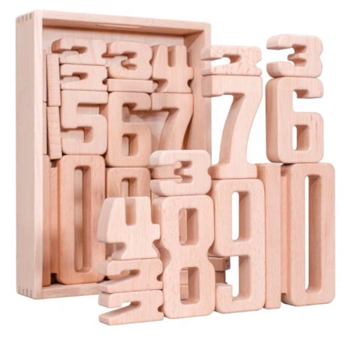 Children Particle Beech Number Building Blocks Children Mathematics Early Education Toy Teaching Aids(32 PCS / Set)