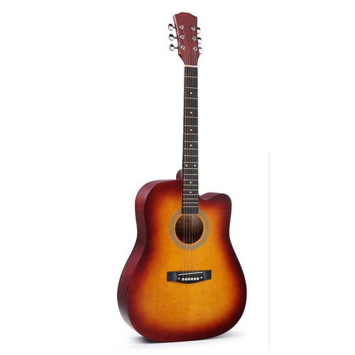 Folk Acoustic Guitar Beginner Training And Teaching Stringed Instruments, Colour: 41 Inch (Sunset Yellow)