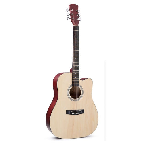 Folk Acoustic Guitar Beginner Training And Teaching Stringed Instruments, Colour: 38 Inch (Log color)