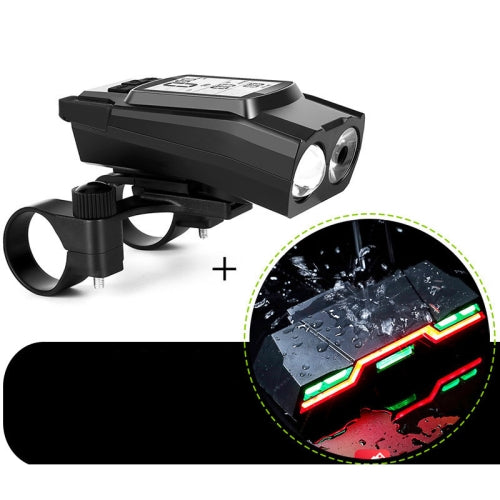 3 In 1 Wireless Bicycle Code Meter Lamp Strong Light Front Light, Colour: Black Upgrade Floating + Tail Light