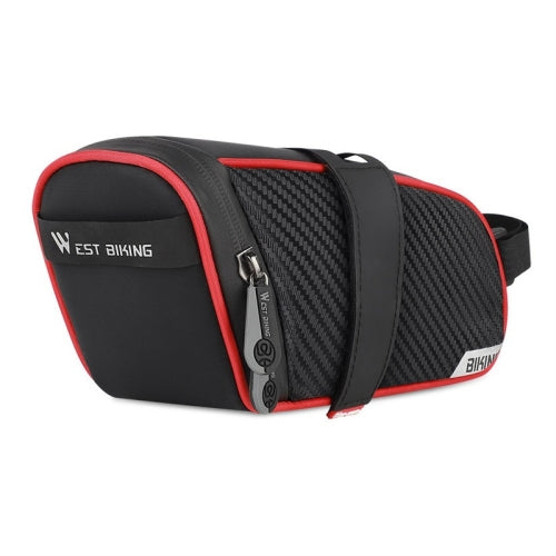 WEST BIKING Bicycle Waterproof Tail Bag Mountain Bike Riding Equipment Saddle Bag Small (Black Red)