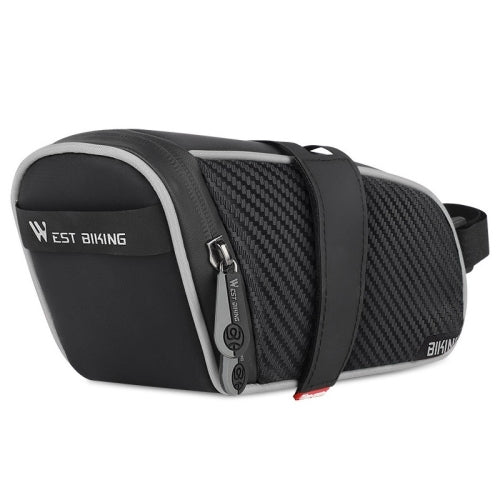 WEST BIKING Bicycle Waterproof Tail Bag Mountain Bike Riding Equipment Saddle Bag Large (Black Gray)