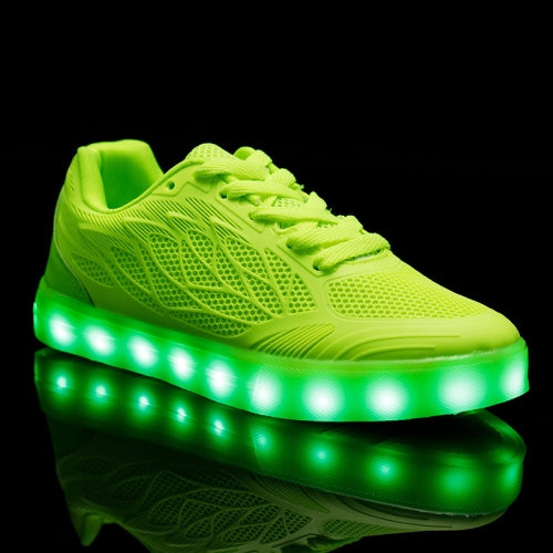 Colorful Luminous Casual Shoes With USB Charging Light, Size: 38(Green)