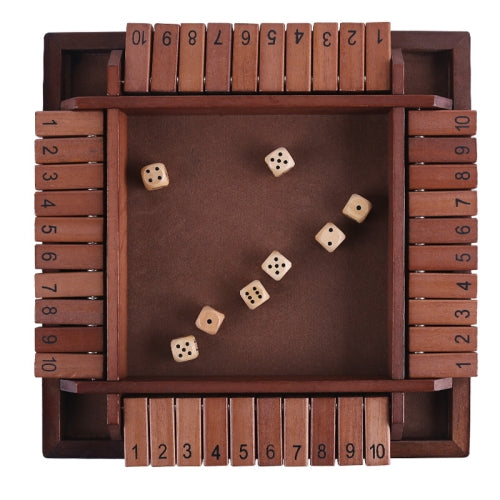 Four-Sided Digital Flop Game Party Interaction Children Educational Leisure Board Game Adult Decompression Wooden Toys, Colour: Brown