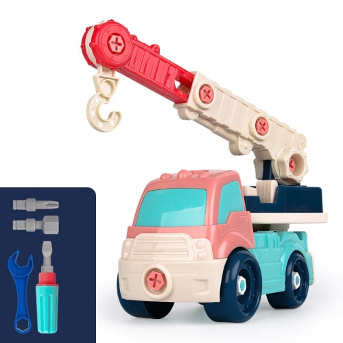 Children Education Engineering Vehicle DIY Toy Detachable Multifunctional Assembly Car(Crane Car)