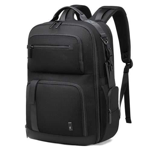 BANGE BG-G61 Men Large Capacity Business Shoulders Bag Oxford Cloth Waterproof Travel Computer Backpack(Black)