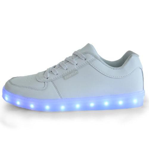 Children Luminous Low-Cut Shoes USB Charging LED Luminous Shoes, Size: 28(White)