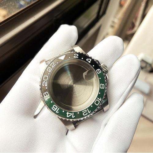 For Rolex 2813/8215/2836/3804/8200 GMT Watch Case For Rolex 2813/8215/2836/3804/8200, Colour: GMT Black and Green Ceramic Ring