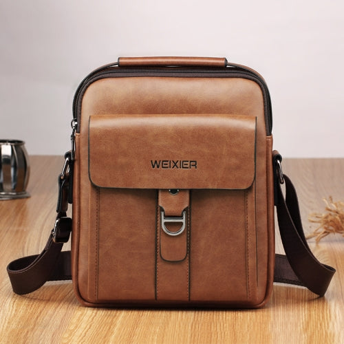 WEIXIER 8606 Men Outdoor Small Messenger Bags Leisure Sports Shoulder Bags(Red Brown)