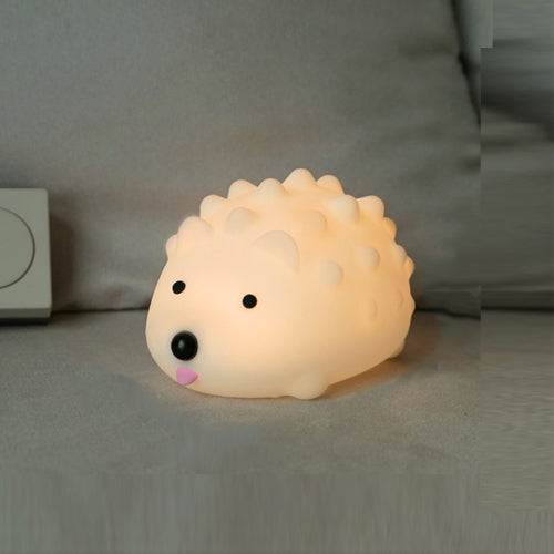 ZD-27 Cute Hedgehog Night Light Timer Dimming USB Bedside Lamp, Style: Button Control