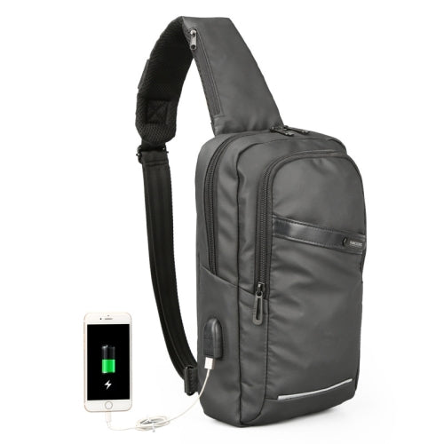 KINGSONS KS3186 Chest Bag Anti-Theft Small Backpack Men Messenger Bag(Black)