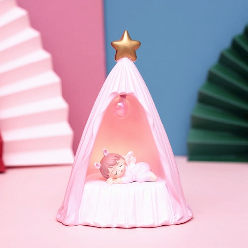 B82880 Room Decoration Atmosphere Night Light Bedside Lamp Ornaments, Colour: Pink Tent Light