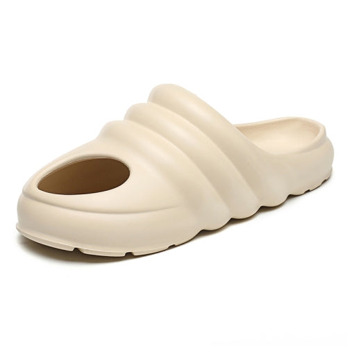 Large Size Summer Slippers Men Casual Hole Shoes, Size: 43(Beige)