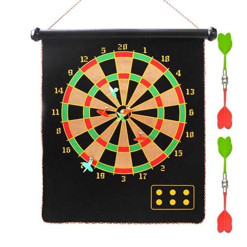 Double-Sided Magnetic Dart Board Set Magnet Target Parent-Child Game Toy, Darts needle: Barrel Package(12 Inch 4 Darts)