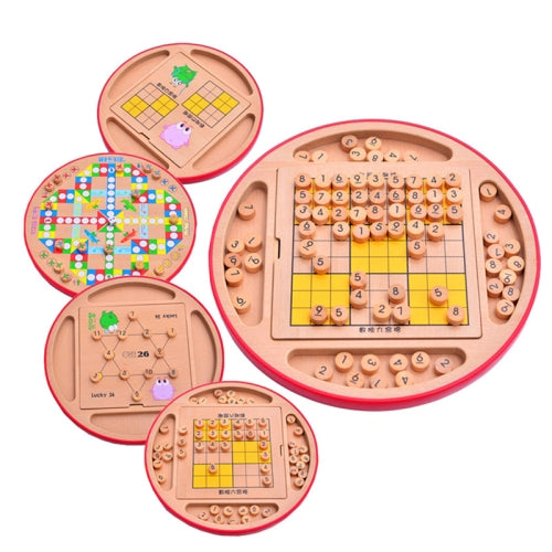 Wooden Flying Chess Lucky 26 Sudoku Multifunctional Chess And Card Toys For Children