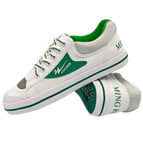 MINGREN Student Canvas Shoes Casual Antiskid Retro Sneakers, Size: 32(White Green)