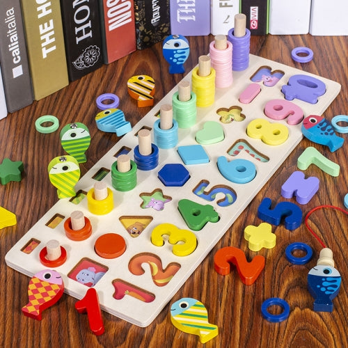 Numbers Cognition Building Blocks Magnetic Fishing Educational Toy For Children, Style: 5-in-1