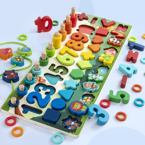 Numbers Cognition Building Blocks Magnetic Fishing Educational Toy For Children, Style: Thick Forest Board