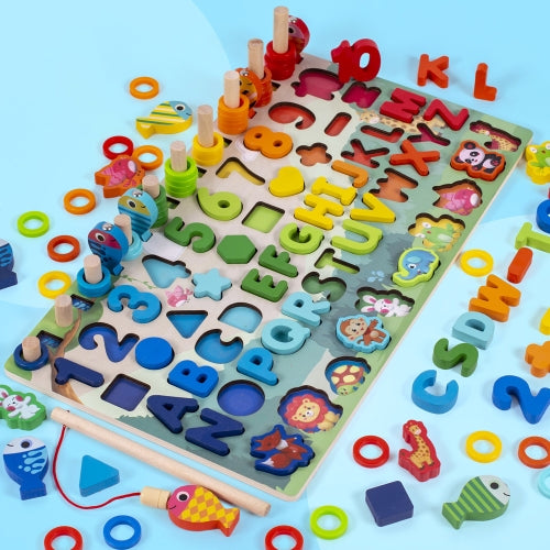 Numbers Cognition Building Blocks Magnetic Fishing Educational Toy For Children, Style: Animal Numbers Board