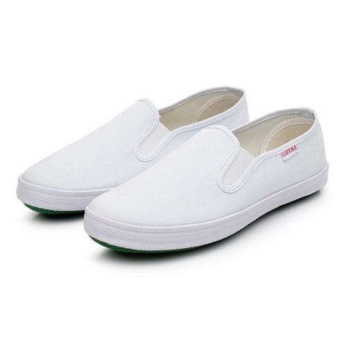 LuTai Men & Women Casual Simple Canvas Shoes Student Low-Top Sneakers, Size: 35(White)