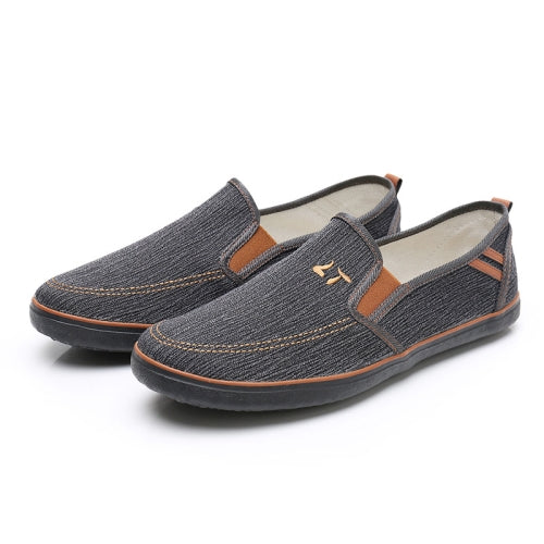 LuTai Men Loafers Rubber Sole Shoes Breathable Wear-Resistant Casual Shoes, Size: 38(1909 Gray)