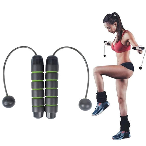 2 PCS Indoor Ropeless Skipping Fitness Exercise Weight Rope(Black Green)