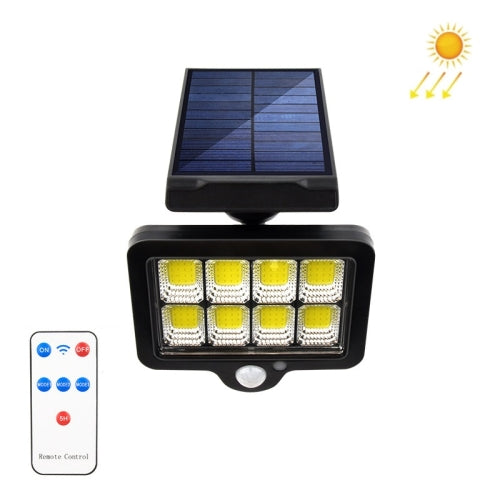 TY07006 128 COB With Remote Control Outdoor Solar Wall Lamp Rotatable Human Body Induction Courtyard Light