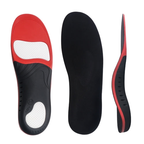 JH-209 Thicken Shock-absorbing Breathable and Comfortable Insole, Size: L 43-46(Red White + Velvet Fabric)