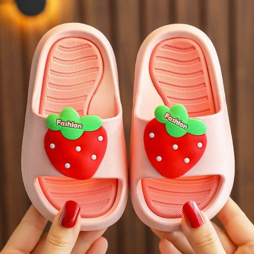 Children Slippers Home Indoor Soft Bottom Cartoon Fruit Baby Toddler Sandals, Size: 28-29 19cm Inner Length(Pink)