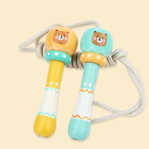 Wooden Cartoon Children Skipping Rope Kindergarten Pupils Beginners Adjustable Skipping Rope, Length: 2.16m(Bear)