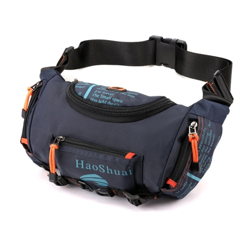 HaoShuai 5130 Multi-Function Outdoor Waist Bag Sports Men Shoulder Slope Bag Waterproof Chest Bag(Navy Blue)