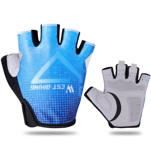 WEST BIKING YP0211215 Riding Gloves Summer Half Finger Breathable Outdoor Cycling Gloves, Size: XL(Blue)