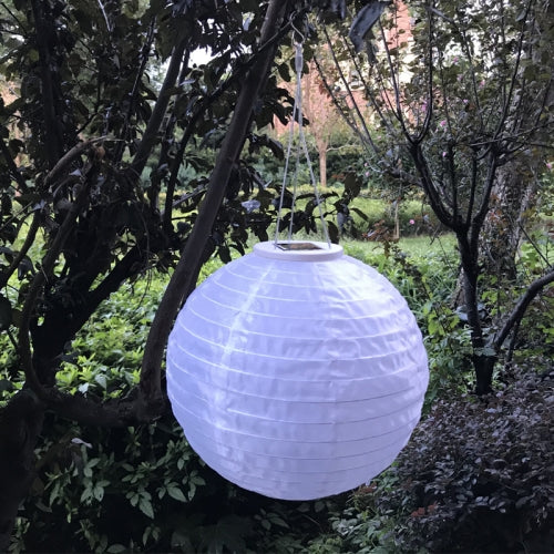 26 LM Outdoor Solar White Lantern Hanging Lamp Wedding Festival Celebration Lantern Courtyard Decorative Light(White Light)