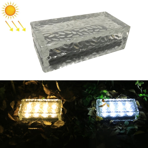 Outdoor Solar Buried Lamp Ice Square Glass Garden Decoration Waterproof Grass Lamp(Warm Light)