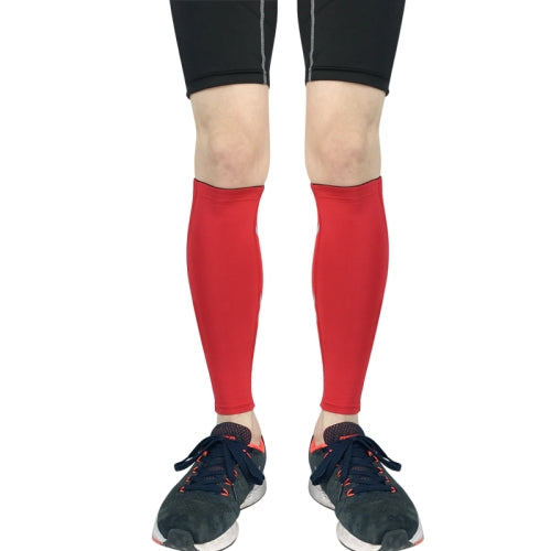 2 PCS Sports Breathable Compression Calf Protector Riding Running Football Basketball Mountaineering Protective Gear, Specification: L (Red)