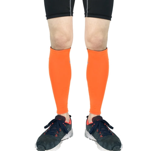 2 PCS Sports Breathable Compression Calf Protector Riding Running Football Basketball Mountaineering Protective Gear, Specification: M (Orange)